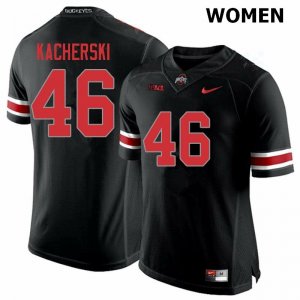 Women's Ohio State Buckeyes #46 Cade Kacherski Blackout Nike NCAA College Football Jersey Cheap FNA5144JH